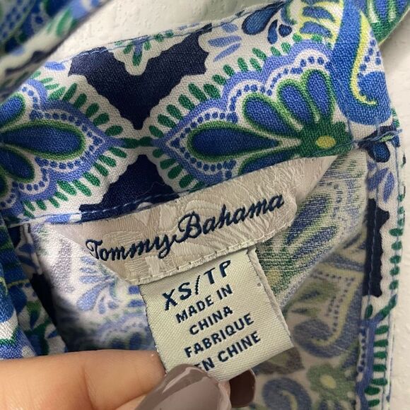Tommy Bahama Women’s Halter Neck Blue Floral Tencel Linen Top Size XS - Picture 6 of 7